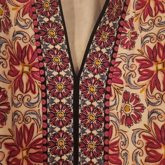 Crown & Ivy Pink Floral Long Sleeve Knee Length Shift Dress Womens Size XL - Picture 2 of 5